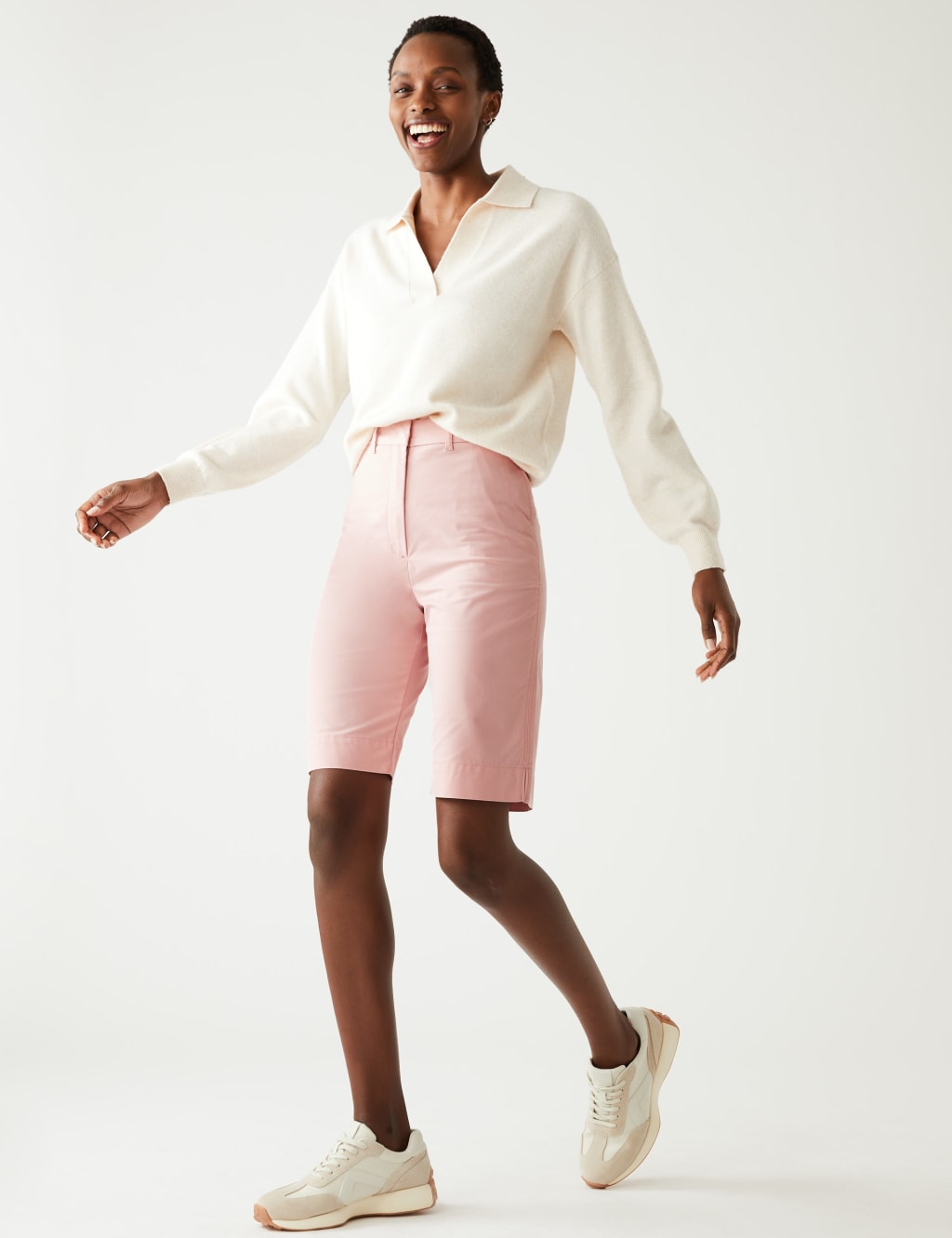 Cotton Rich Knee Length Chino Shorts image 1