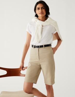 

Womens M&S Collection Cotton Rich Knee Length Chino Shorts - Coffee, Coffee