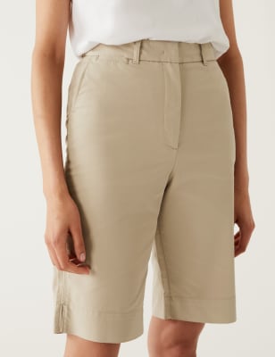 women's chino shorts knee length