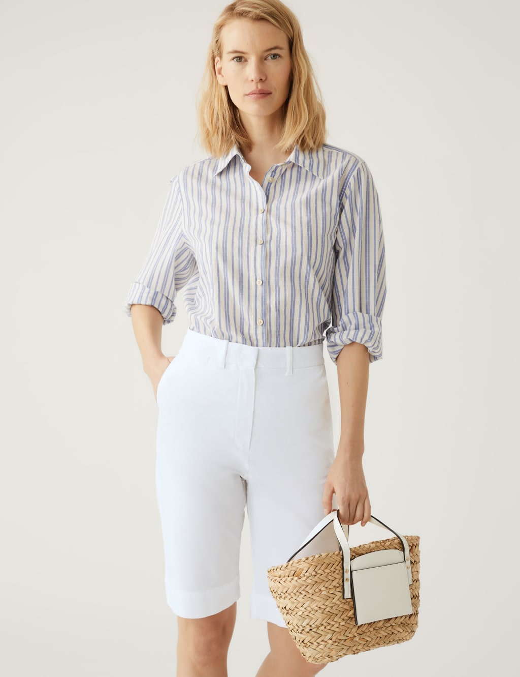 Cotton Rich Knee Length Chino Shorts image 1