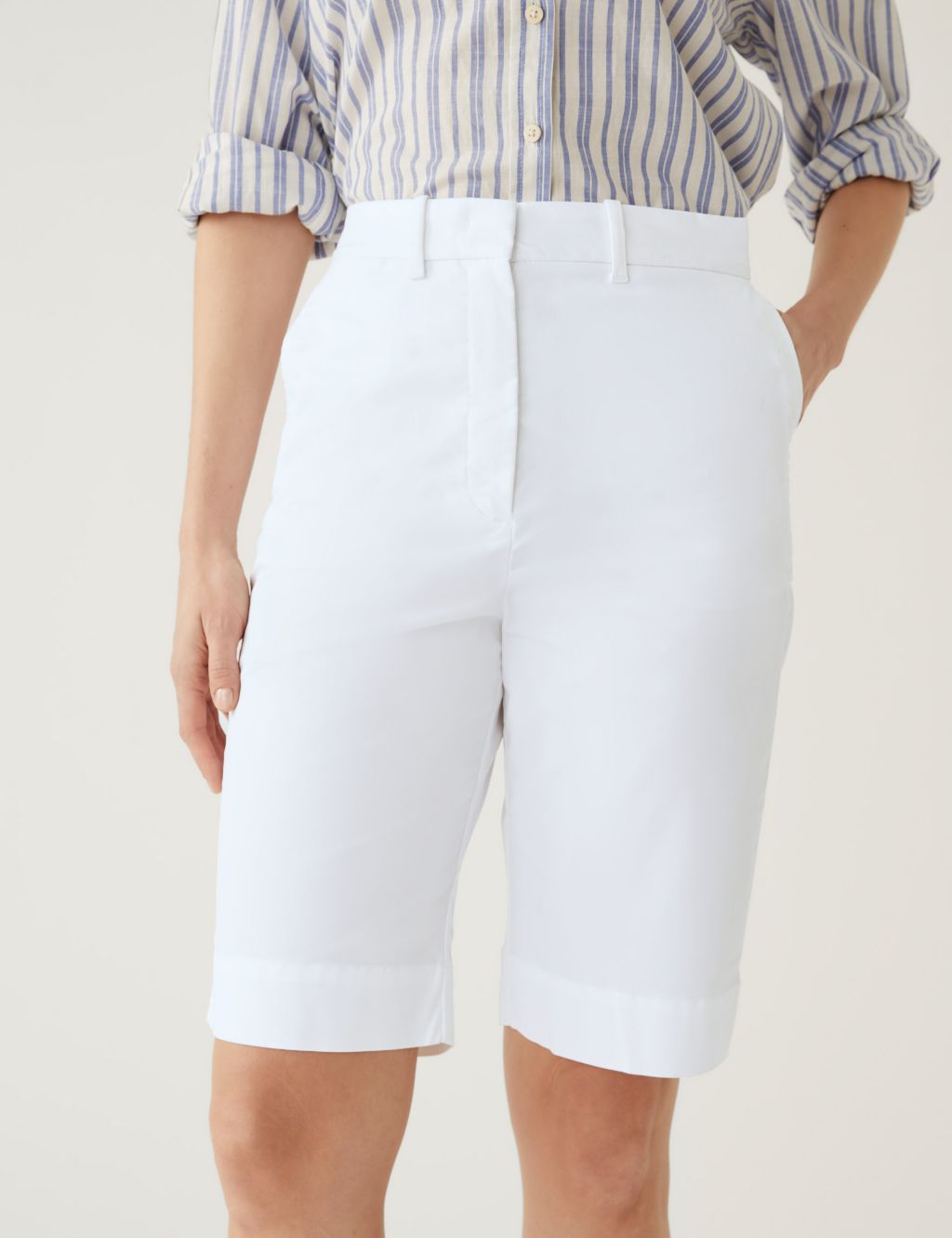 Cotton Rich Knee Length Chino Shorts image 3
