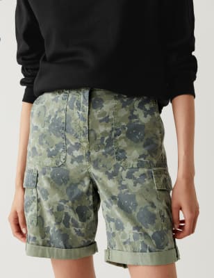 Lyocell Rich Cargo Camo Shorts