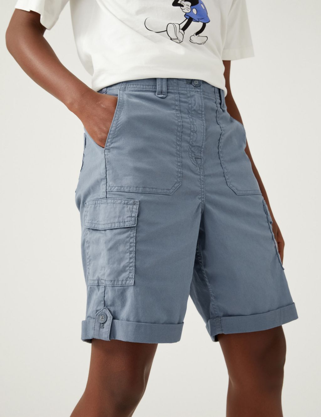 Lyocell Rich Cargo Tea Dyed Shorts image 4