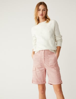

M&S Collection Pantalón corto cargo de Lyocell con diseño teñidoWomens - Dusted Pink, Dusted Pink