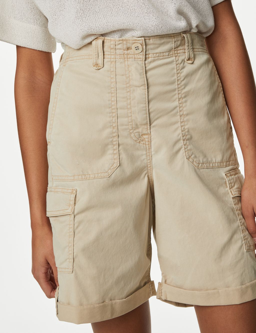 Lyocell Rich Cargo Tea Dyed Shorts image 2