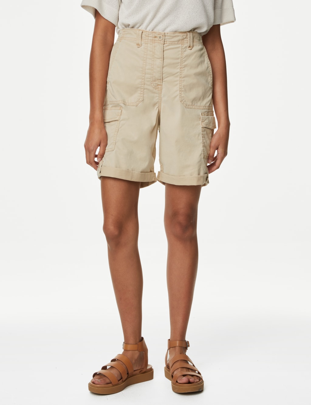 Lyocell Rich Cargo Tea Dyed Shorts image 4