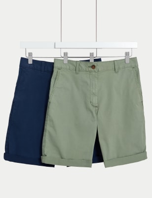 2pk Cotton Rich Tea Dyed Chino Shorts - SA