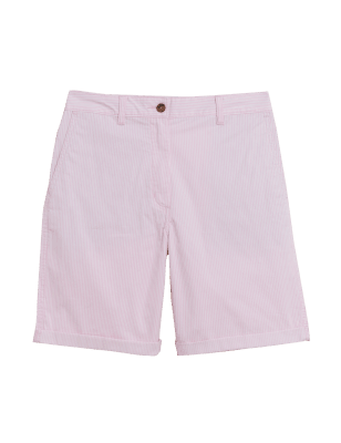 

Womens M&S Collection Cotton Rich High Waisted Chino Shorts - Pink Mix, Pink Mix