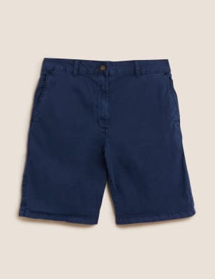Cotton Rich High Waisted Chino Shorts
