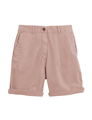 

Womens M&S Collection Hoch geschnittene Chino-Shorts mit hohem Baumwollanteil - Dusted Pink, Dusted Pink
