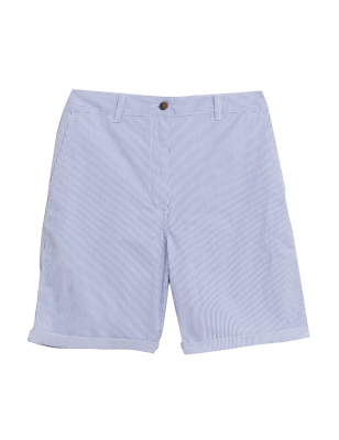 

M&S Collection Chinos cortos de algodón de cintura altaWomens - Ivory Mix, Ivory Mix