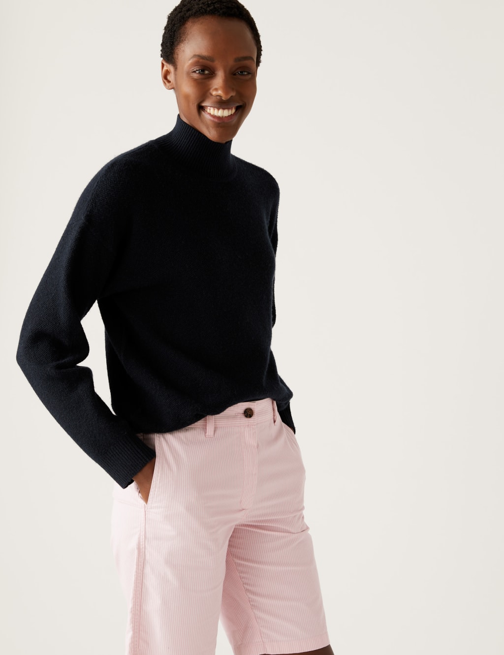 Cotton Rich Striped Chino Shorts image 5
