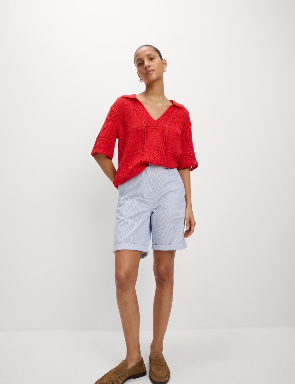 Cotton Rich Striped Chino Shorts image 3
