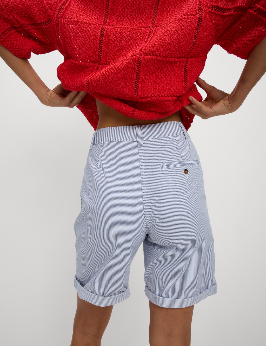 Cotton Rich Striped Chino Shorts image 4