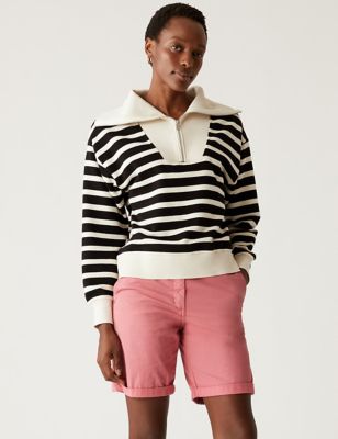 

Womens M&S Collection Cotton Rich Tea Dyed Chino Shorts - Medium Pink, Medium Pink