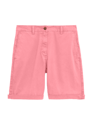 

Womens M&S Collection Cotton Rich Tea Dyed Chino Shorts - Medium Pink, Medium Pink