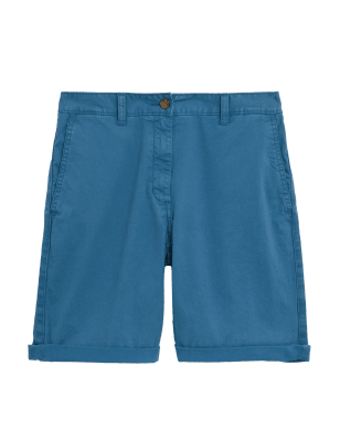 

Womens M&S Collection Cotton Rich Tea Dyed Chino Shorts - Ink, Ink