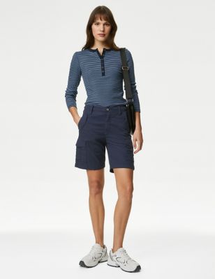 

Womens M&S Collection Lyocell™ Rich Cargo Tea Dyed Shorts - Midnight Navy, Midnight Navy