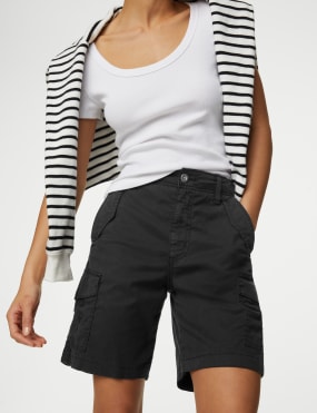 Marks and spencer black shorts hotsell