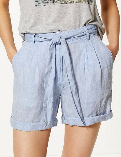 Pure Linen Casual Shorts