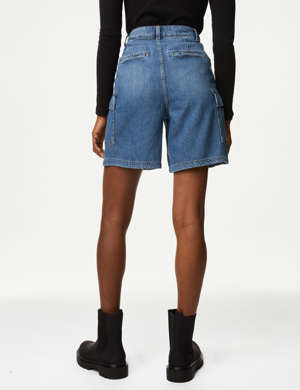 Cotton Rich Denim Cargo Shorts image 5