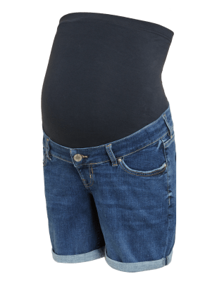 

MATERNITY Pantalón corto denim premamá por encima de la barriga estilo boyfirendWomens - Medium Indigo, Medium Indigo