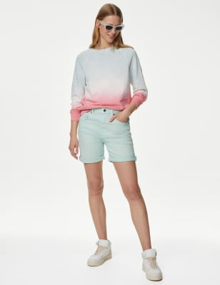 

Womens M&S Collection Denim Boyfriend Shorts - Pale Aqua, Pale Aqua