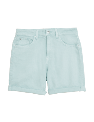 

Womens M&S Collection Denim Boyfriend Shorts - Soft Green, Soft Green