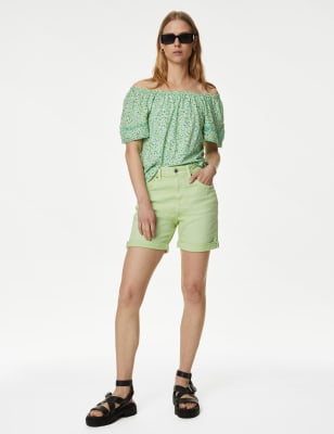 

Womens M&S Collection Denim-Shorts im Boyfriend-Stil - Fresh Mint, Fresh Mint
