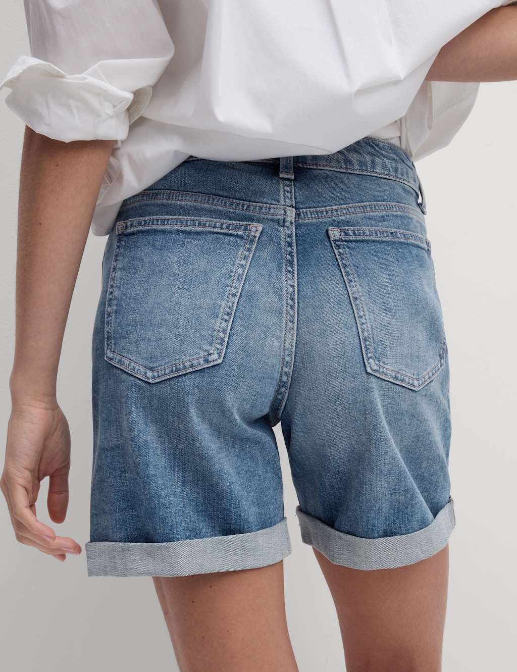 Ladies long denim shorts new arrivals