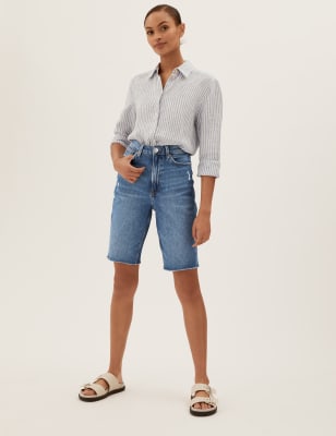 denim long shorts