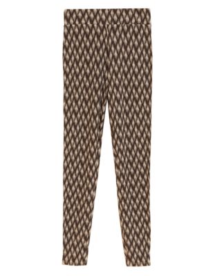 

Womens M&S Collection StayNew™ Printed High Waisted Leggings - Bitter Chocolate, Bitter Chocolate