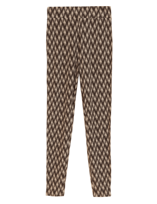 

Womens M&S Collection StayNew™ Printed High Waisted Leggings - Bitter Chocolate, Bitter Chocolate