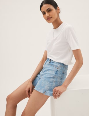 Denim Mom High Waisted Shorts