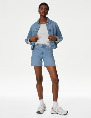 

Womens M&S Collection Denim Shorts - Light Indigo, Light Indigo