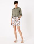 Linen Floral Shorts