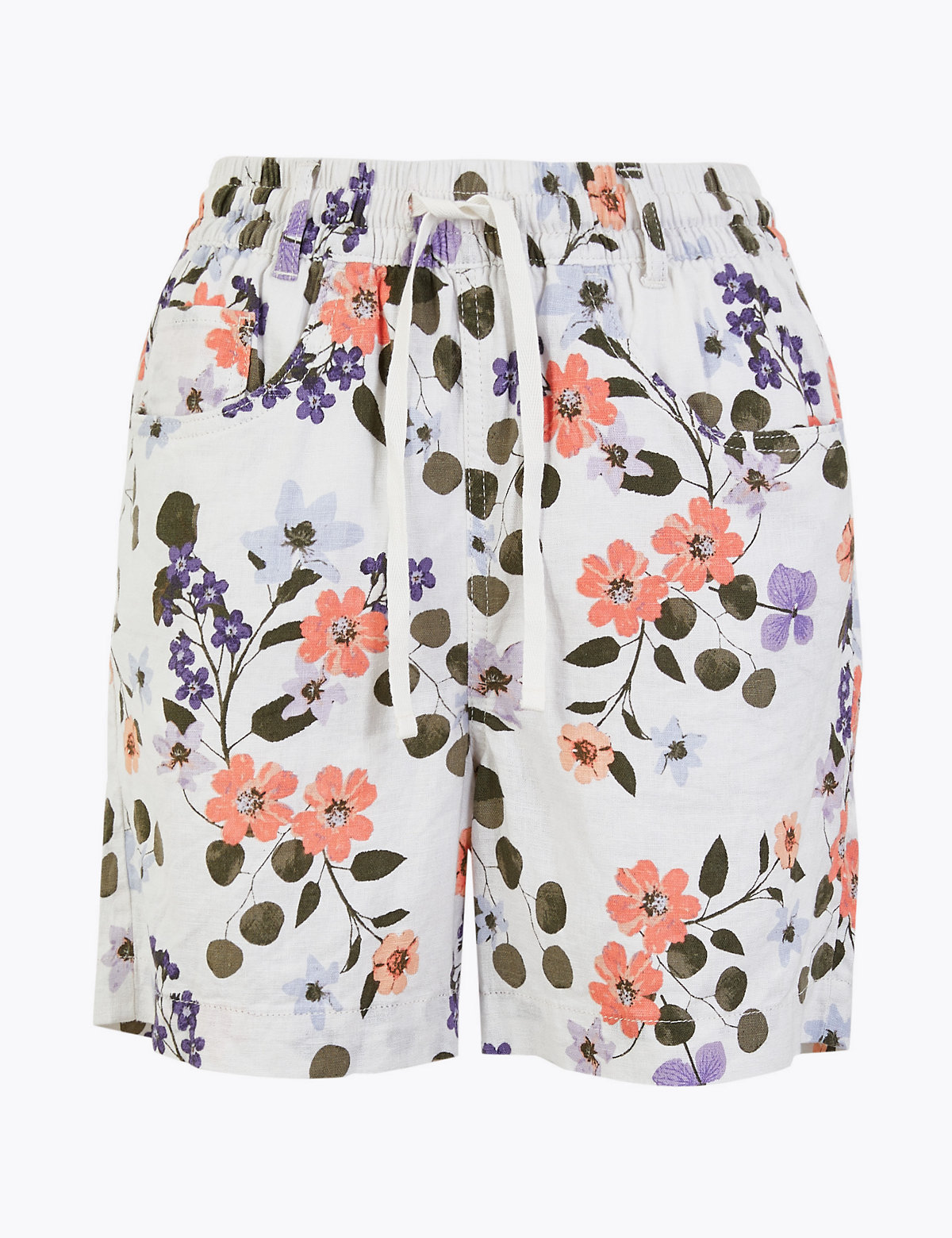 Linen Floral Shorts