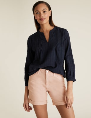 

Womens M&S Collection Denim-Shorts im Boyfriend-Stil - Dusky Pink, Dusky Pink