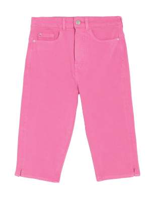 

Womens M&S Collection Magic Shaping Denim Knee Length Shorts - Rose Pink, Rose Pink