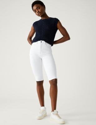 Magic Shaping Denim Knee Length Shorts, M&S Collection