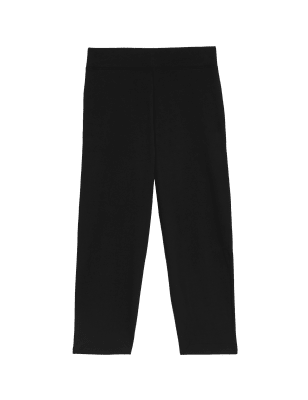 

Womens M&S Collection Cotton Rich Straight Leg Cropped Joggers - Black, Black