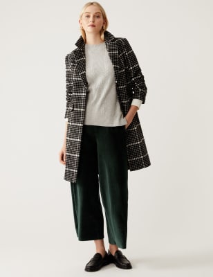 

Womens M&S Collection Knöchellange Hose aus Jersey-Cord mit weitem Bein - Bottle Green, Bottle Green
