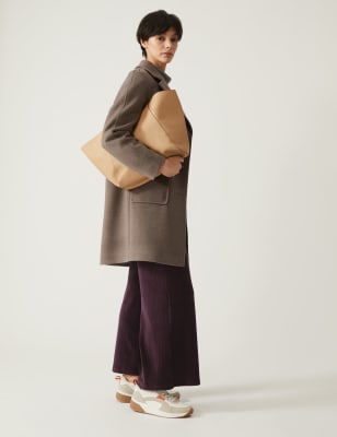 

Womens M&S Collection Knöchellange Hose aus Jersey-Cord mit weitem Bein - Dark Grape, Dark Grape