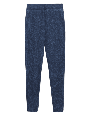 

Womens M&S Collection Gemusterte Leggings mit hohem Bund - Indigo, Indigo