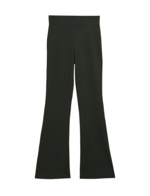 

Womens M&S Collection Jersey Elasticated Waist Flared Trousers - Bottle Green, Bottle Green