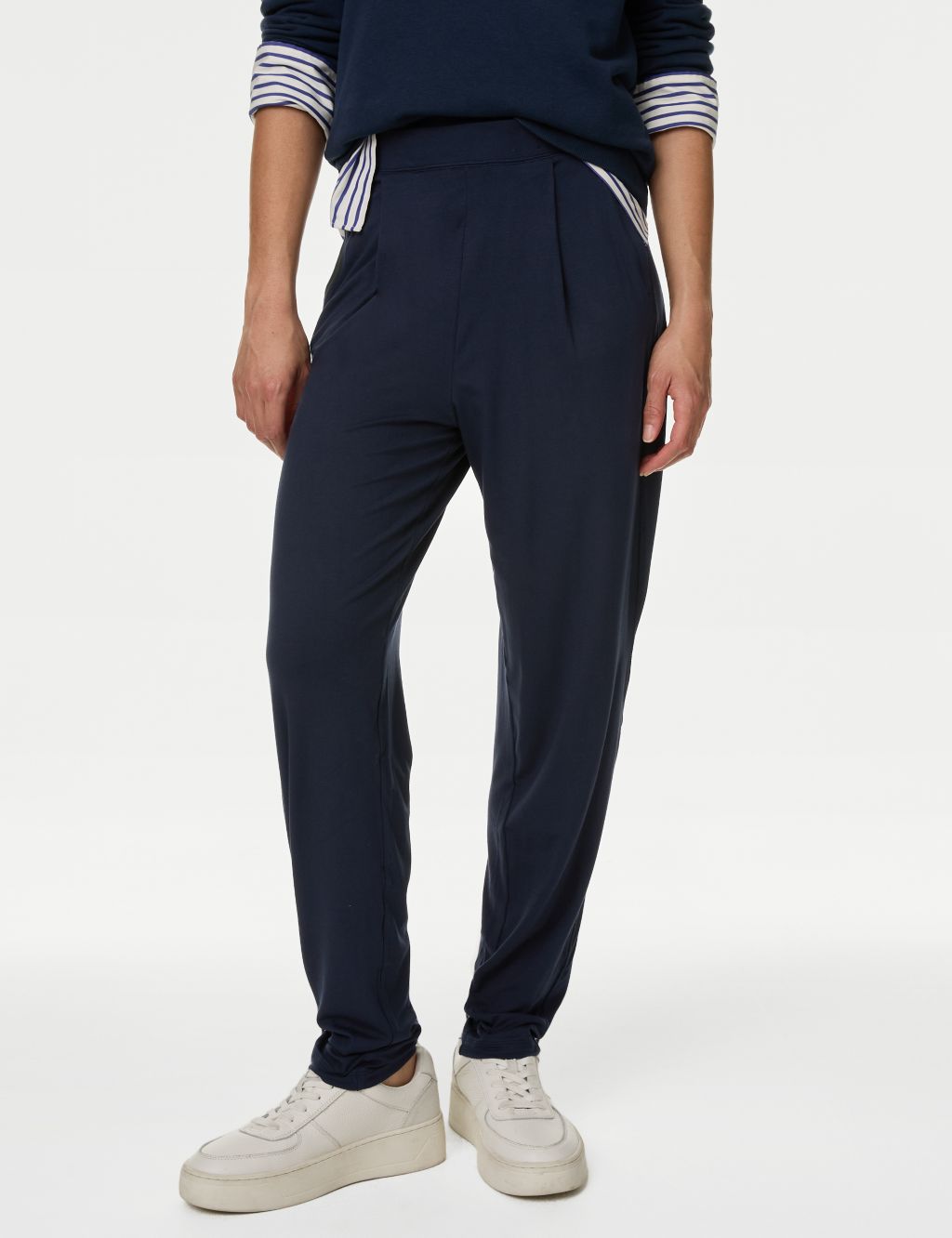 Jersey Tapered Ankle Grazer Trousers image 4