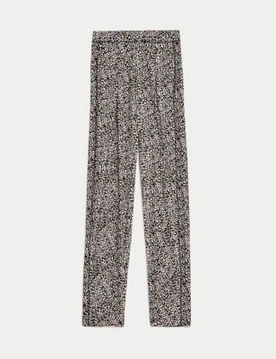 

Womens M&S Collection Jersey Printed Tapered Trousers - Black Mix, Black Mix