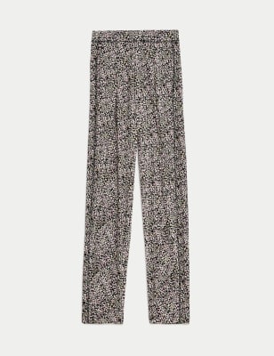 

Womens M&S Collection Jersey Printed Tapered Trousers - Black Mix, Black Mix