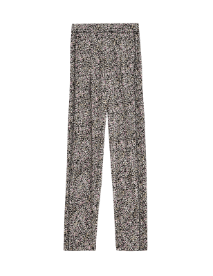 

Womens M&S Collection Jersey Printed Tapered Trousers - Black Mix, Black Mix