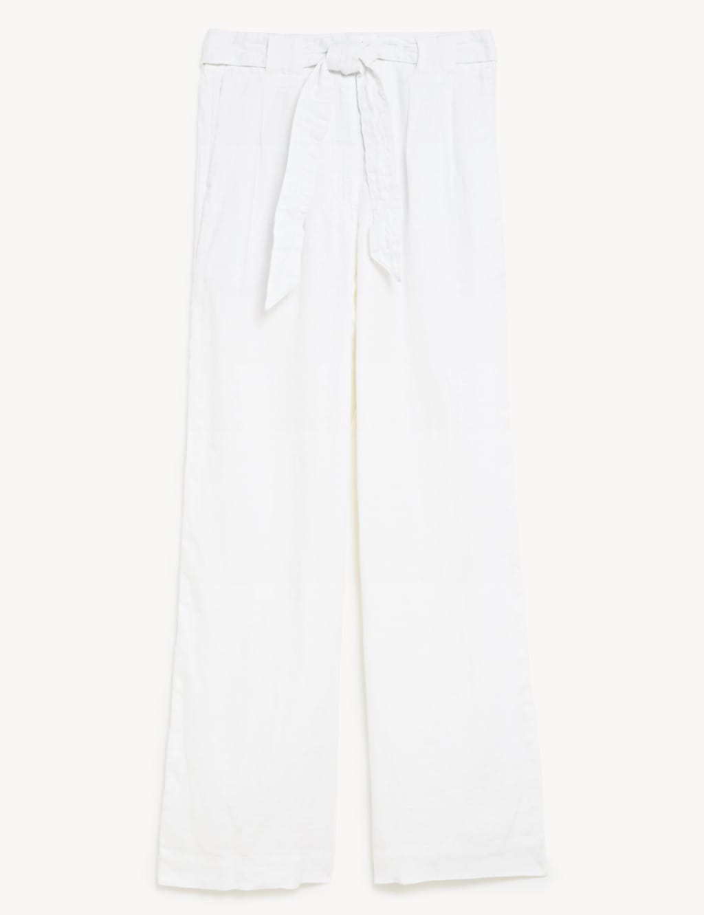 Pure Linen Belted Wide Leg Trousers image 2